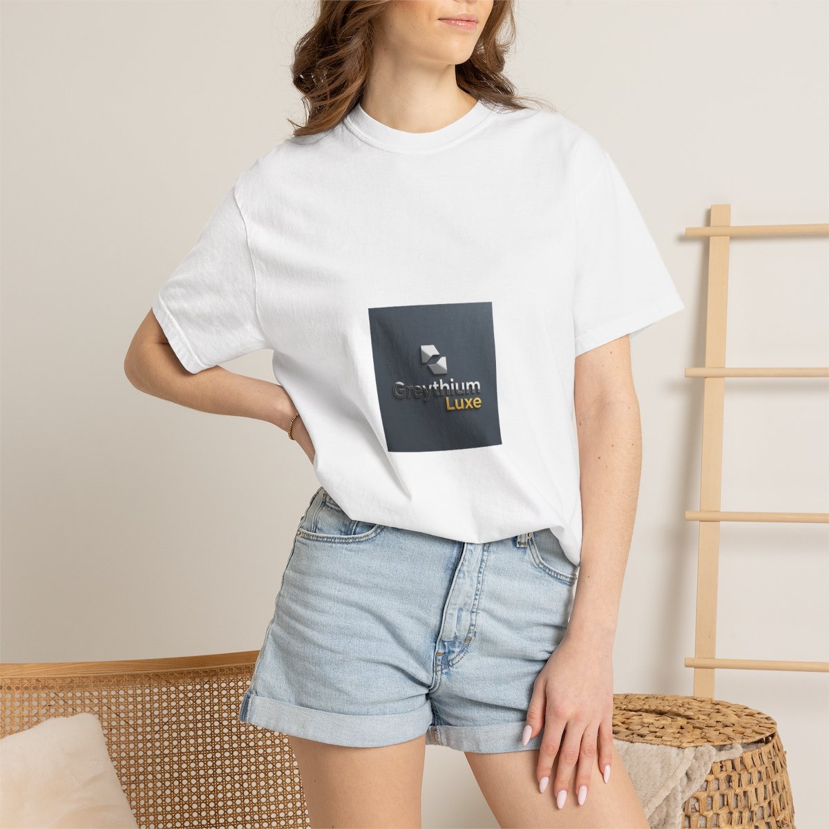 Greythium Luxe Essential Tee – Charcoal Emblem Edition