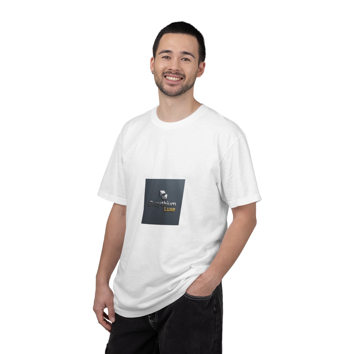 Greythium Luxe Essential Tee – Charcoal Emblem Edition