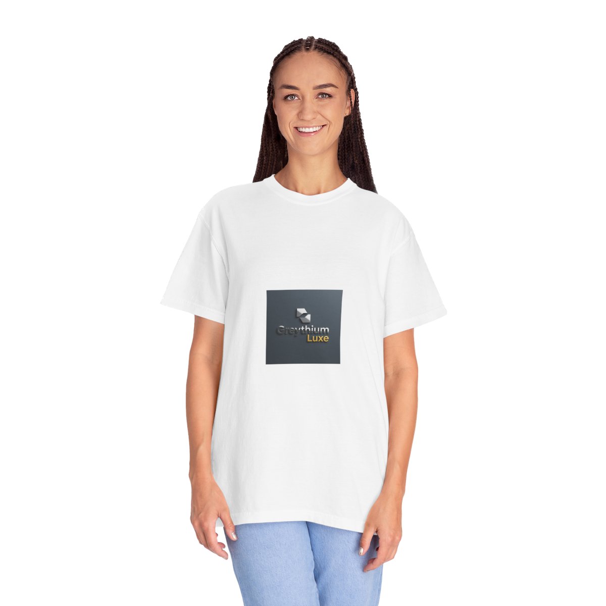 Greythium Luxe Essential Tee – Charcoal Emblem Edition