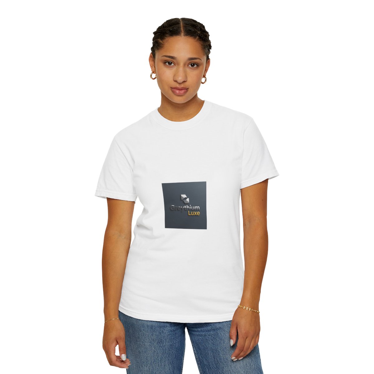 Greythium Luxe Essential Tee – Charcoal Emblem Edition