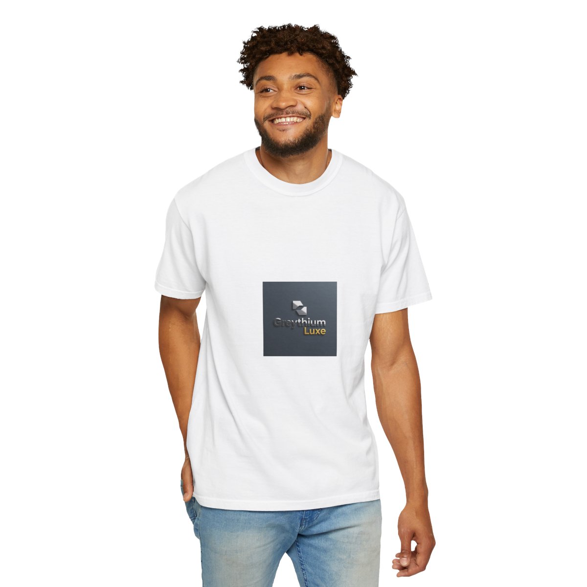 Greythium Luxe Essential Tee – Charcoal Emblem Edition