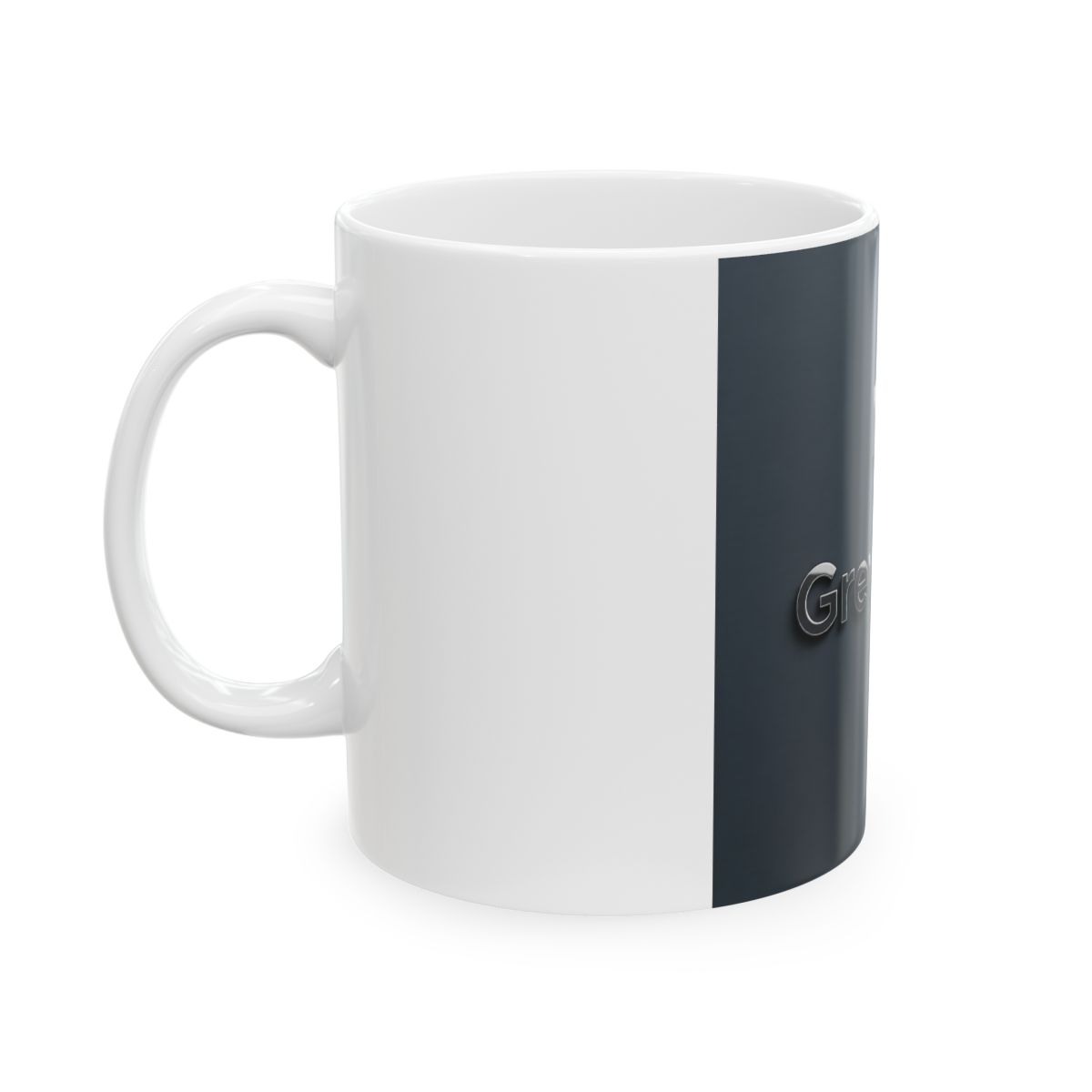 Greythium Luxe Ceramic Mug – Charcoal Emblem Edition