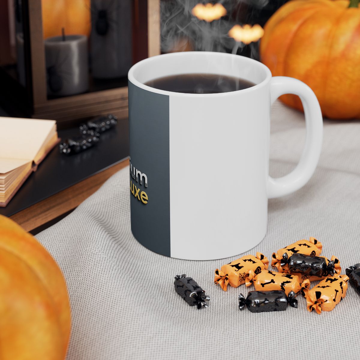 Greythium Luxe Ceramic Mug – Charcoal Emblem Edition
