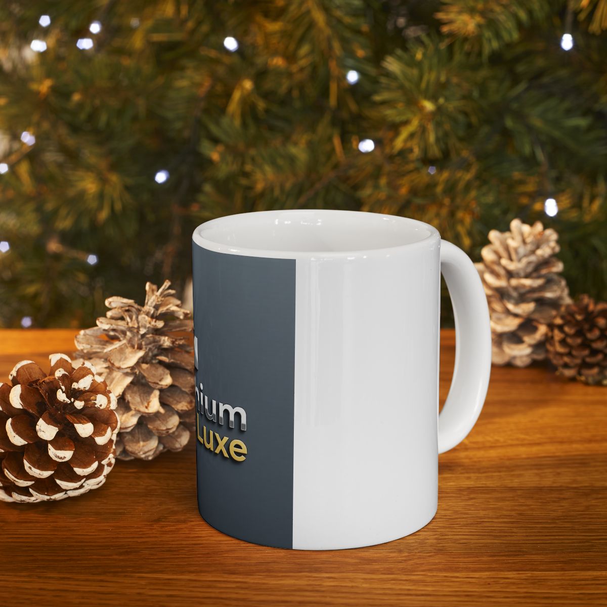 Greythium Luxe Ceramic Mug – Charcoal Emblem Edition
